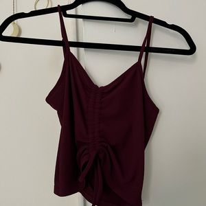Small maroon adjustable crop top